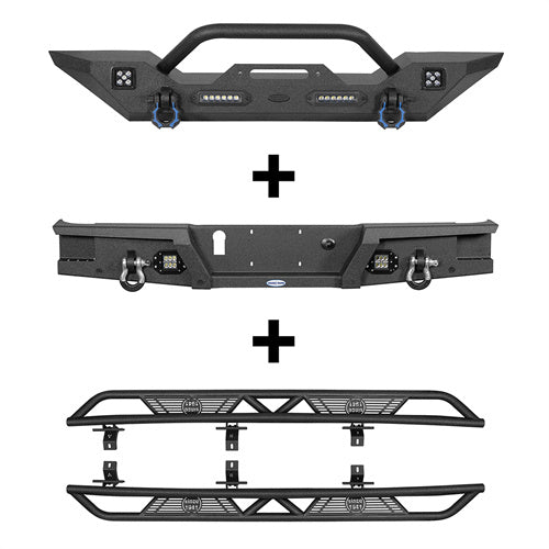 Load image into Gallery viewer, HookeRoad Jeep JT Mid Width Front Bumper / Rear Bumper / Running Boards for 2020-2023 Jeep Gladiator HookeRoad HE.3018-+7003+7000 2-2