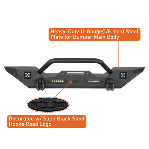 HookeRoad Jeep JT Front Bumper Mid Width Bumper for 2020-2023Jeep Gladiator b3018bs 8