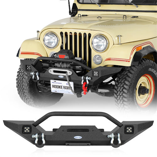 Hooke Road Mid Width Front Bumper w/ Winch Plate for 1976-1986 Jeep CJ-5 CJ-7 CJ-8 Scrambler b1081s 1