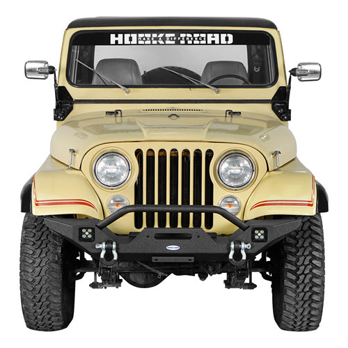 Hooke Road Mid Width Front Bumper w/ Winch Plate for 1976-1986 Jeep CJ-5 CJ-7 CJ-8 Scrambler b1081s 2
