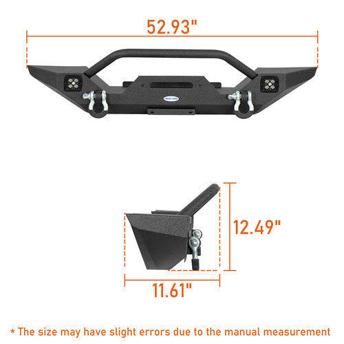 Load image into Gallery viewer, Hooke Road Mid Width Front Bumper w/ Winch Plate for 1976-1986 Jeep CJ-5 CJ-7 CJ-8 Scrambler b1081s 7