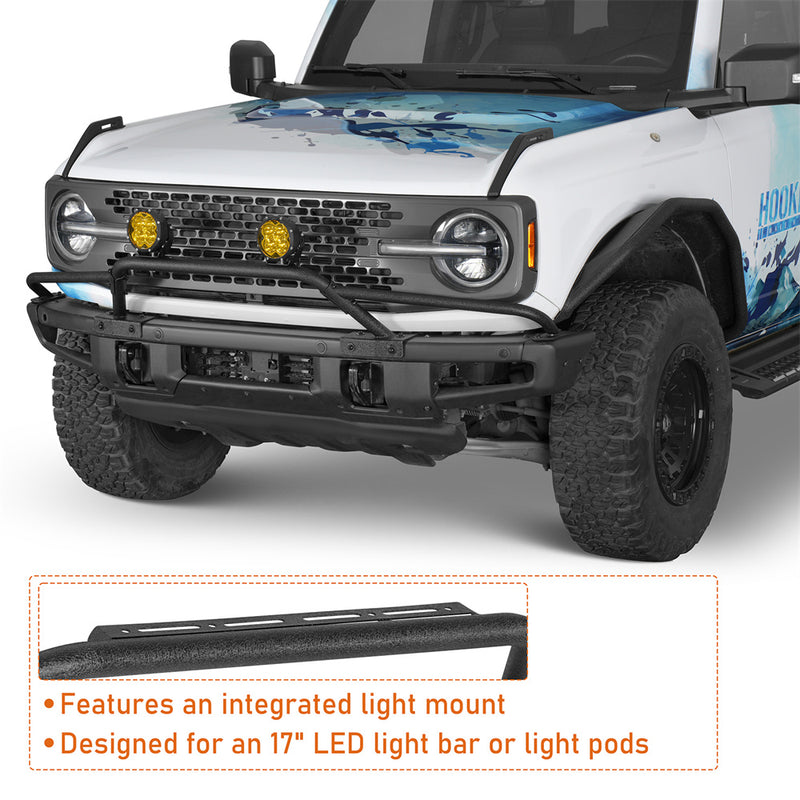 Load image into Gallery viewer, Modular Bull Bar for Ford Bronco 2021-2026 w/ Steel Modular Bumper b8949s 6