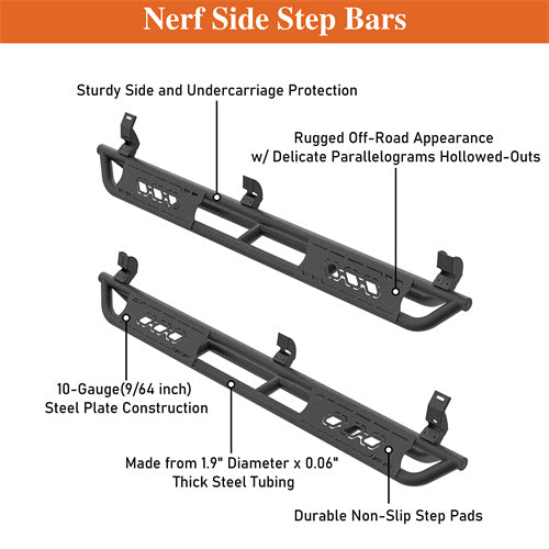 Load image into Gallery viewer, Hooke Road Nerf Side Step Bars Rock Sliders for 2005-2023 Toyota Tacoma Double Cab b4218s 10