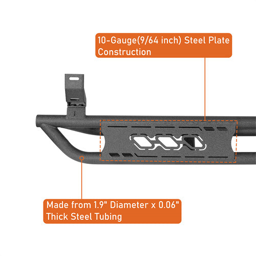 Load image into Gallery viewer, Hooke Road Nerf Side Step Bars Rock Sliders for 2005-2023 Toyota Tacoma Double Cab b4218s 13