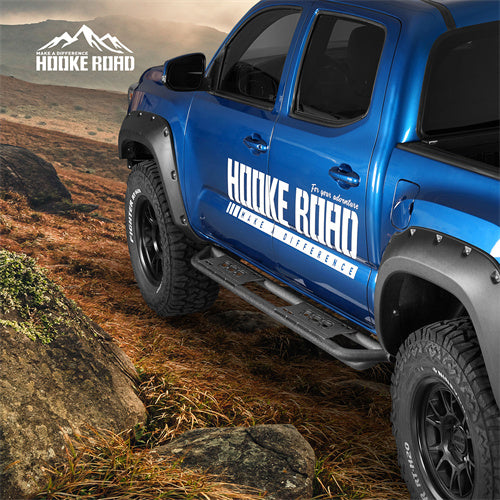 Load image into Gallery viewer, Hooke Road Nerf Side Step Bars Rock Sliders for 2005-2023 Toyota Tacoma Double Cab b4218s 4