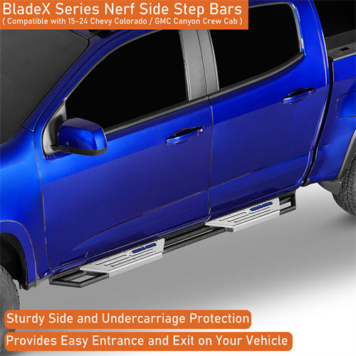 Load image into Gallery viewer, Hooke Road Nerf Side Steps Bars for 2015-2024 Chevy Colorado & GMC Canyon Crew Cab b9104s 12