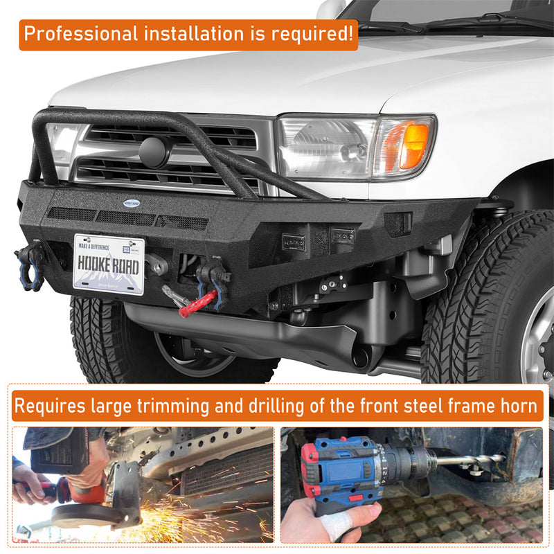 Load image into Gallery viewer, 1996-2002 Toyota 4Runner Off-road Front Bumper with Winch Plate Hooke Road b9759s 8