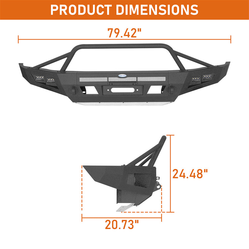 Load image into Gallery viewer, Full-width Front Bumper w/ Skid Plate 2014-2021 Toyota Tundra Hooke Road b5014s 5