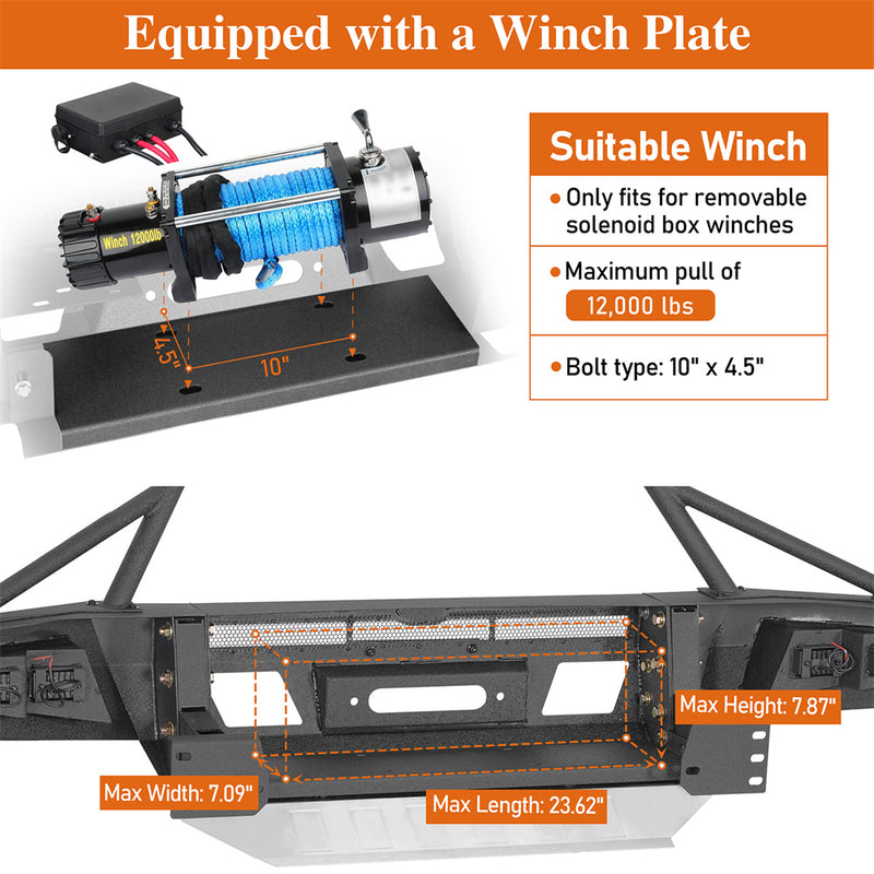 Load image into Gallery viewer, Full-width Front Bumper w/ Skid Plate 2014-2021 Toyota Tundra Hooke Road b5014s 6