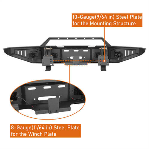Load image into Gallery viewer, Offroad Full Width Front Bumper 4x4 Truck Parts For 2014-2021 Toyota Tundra - Hooke Road b5009 18