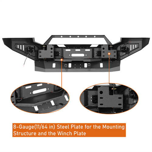 Offroad Full Width Front Bumper 4x4 Truck Parts For 2005-2007 Ford F-250 - Hooke Road b8505 12