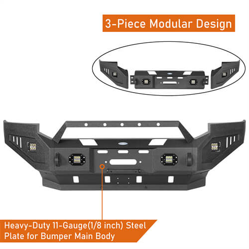 Offroad Full Width Front Bumper 4x4 Truck Parts For 2005-2007 Ford F-250 - Hooke Road b8505 13