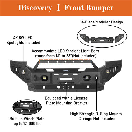 Load image into Gallery viewer, Offroad Full Width Front Bumper 4x4 Truck Parts For 2005-2007 Ford F-250 - Hooke Road b8505 14
