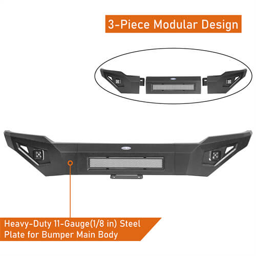 Load image into Gallery viewer, 2018-2020 Ford F-150 Full-Width Front Bumper Aftermarket Bumper 4x4 Truck Parts - Hooke Road b8257 11