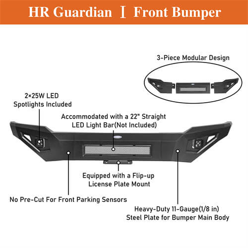 Load image into Gallery viewer, 2018-2020 Ford F-150 Full-Width Front Bumper Aftermarket Bumper 4x4 Truck Parts - Hooke Road b8257 13