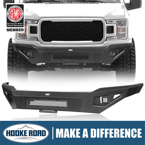 Load image into Gallery viewer, 2018-2020 Ford F-150 Full-Width Front Bumper Aftermarket Bumper 4x4 Truck Parts - Hooke Road b8257 1