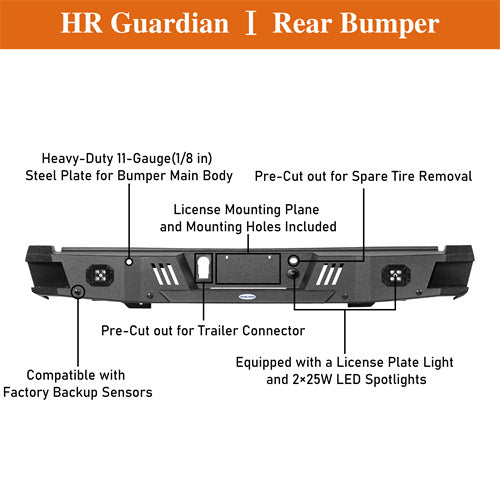 Load image into Gallery viewer, 2015-2017 Ford F-150 Rear Bumper Aftermarket Bumper 4×4 Truck Parts - Hooke Road b8283 11