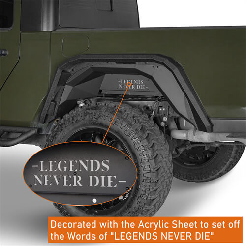 Load image into Gallery viewer, Offroad Rear Inner Fender Liners 4x4 Wheel Parts For 20-23 Jeep Gladiator JT - Hooke Road b7014s 12