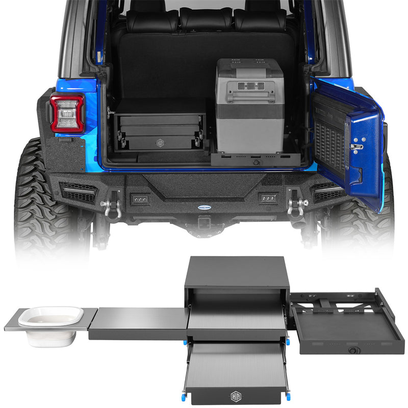 Load image into Gallery viewer, Overland Kitchen & Fridge Slide System for 15-26 Jeep & Ford Bronco Hooke Road b21362138 1
