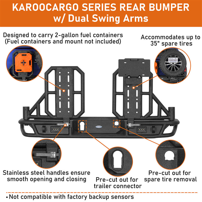 Load image into Gallery viewer, Hooke Road Rear Bumper with Tire Carrier for 2015-2022 Chevy Colorado & GMC Canyon b9125s 8