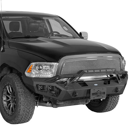 Load image into Gallery viewer, Hooke Road Ram 1500 Front Bumper with Winch Plate & 4 × LED Lights for 2009-2012 Ram 1500 b6203 3