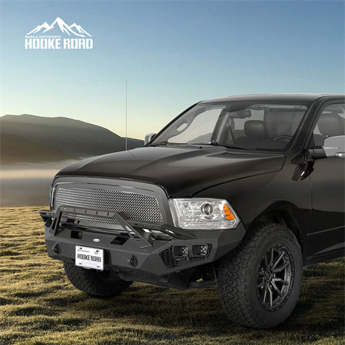 Load image into Gallery viewer, Hooke Road Ram 1500 Front Bumper with Winch Plate & 4 × LED Lights for 2009-2012 Ram 1500 b6203 5