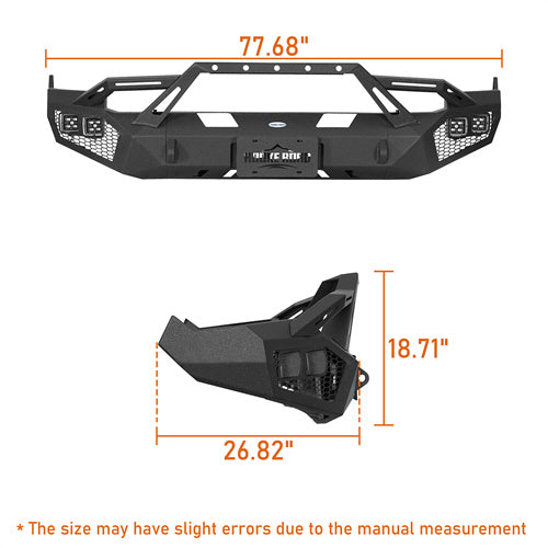 Load image into Gallery viewer, Hooke Road Ram 1500 Front Bumper with Winch Plate & 4 × LED Lights for 2009-2012 Ram 1500 b6203 6