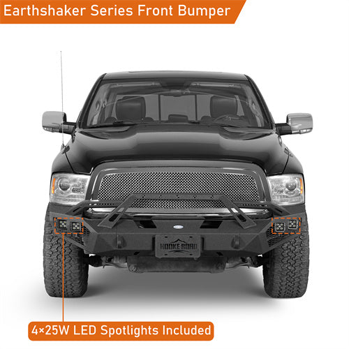 Load image into Gallery viewer, Hooke Road Ram 1500 Front Bumper with Winch Plate & 4 × LED Lights for 2009-2012 Ram 1500 b6203 7