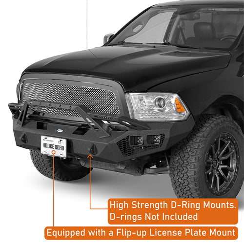 Load image into Gallery viewer, Hooke Road Ram 1500 Front Bumper with Winch Plate & 4 × LED Lights for 2009-2012 Ram 1500 b6203 9