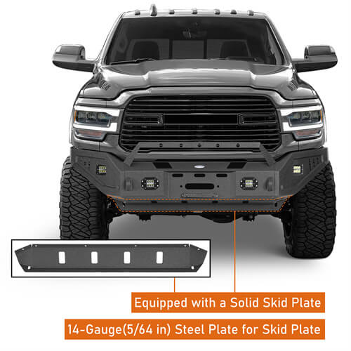 Load image into Gallery viewer, Hooke Road Aftermarket Full Width Front Bumper 4x4 Truck Parts For 2019-2023 Ram 2500 b6305 13