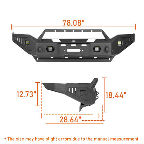 Hooke Road Aftermarket Full Width Front Bumper 4x4 Truck Parts For 2019-2023 Ram 2500 b6305 18