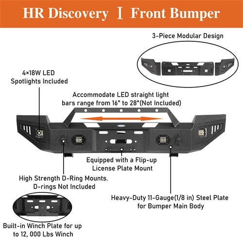 Load image into Gallery viewer, Hooke Road 2003-2005 Ram 2500 Front Bumper w/Winch Plate Ram 2500 Accessories b6465 13