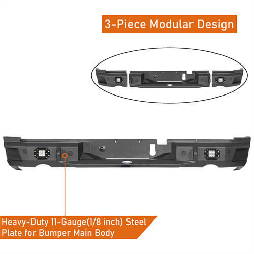Load image into Gallery viewer, 2019-2023 Ram 1500 Offroad Aftermarket Rear Bumper 4x4 Parts- HookeRoad b6034 15