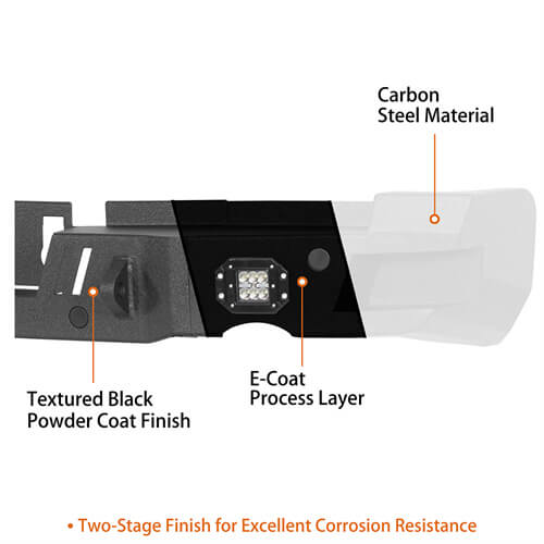 Load image into Gallery viewer, 2019-2023 Ram Offroad Aftermarket Rear Bumper w/LED Spotlights - Hooke Road b6033 16