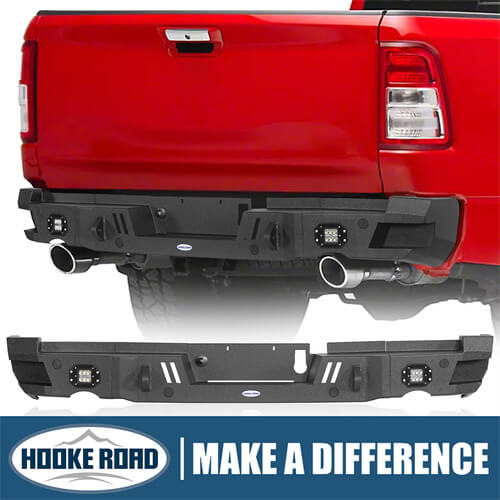 Load image into Gallery viewer, 2019-2023 Ram Offroad Aftermarket Rear Bumper w/LED Spotlights - Hooke Road b6033 1