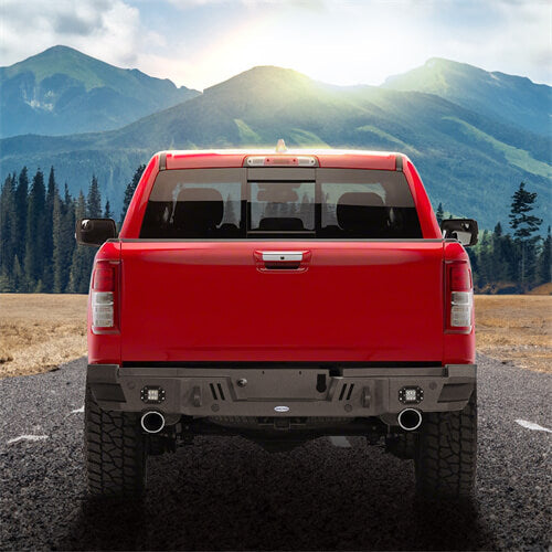 Load image into Gallery viewer, 2019-2023 Ram Offroad Aftermarket Rear Bumper w/LED Spotlights - Hooke Road b6033 5