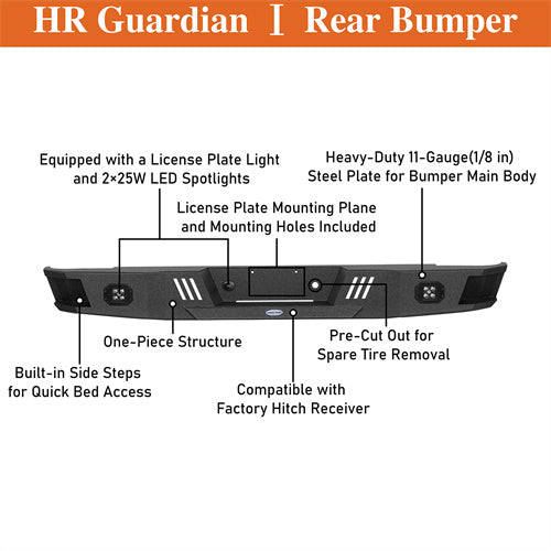 Load image into Gallery viewer, Hooke Road Rear Bumper for 1988-1998 Chevy Silverado 1500/2500 & GMC Sierra 1500/2500) b9300 10