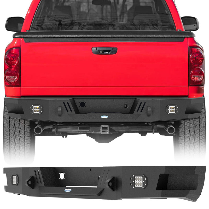 Load image into Gallery viewer, Hooke Road Ram Rear Bumper with license plate floodlight for 2006-2008 Ram 1500 BXG6504 1
