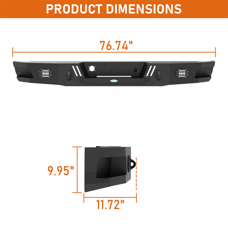 Load image into Gallery viewer, Hooke Road Ram Rear Bumper with license plate floodlight for 2006-2008 Ram 1500 BXG6504 5