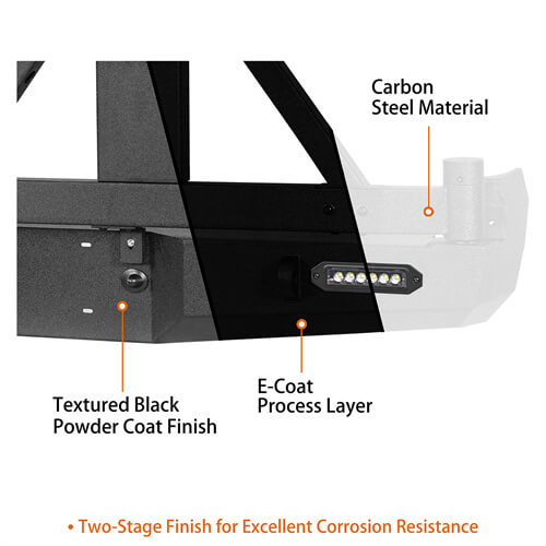 Tacoma Offroad Steel Back Bumper w/Swing Out Tire Carrier For 2005-2015 Toyota Tacoma - Hooke Road b4013s 20