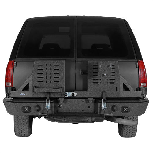 Load image into Gallery viewer, Hooke Road Rear Bumper with Tire Rack for 1992-1999 Chevy Suburban Tahoe GMC Yukon b7232abs 2