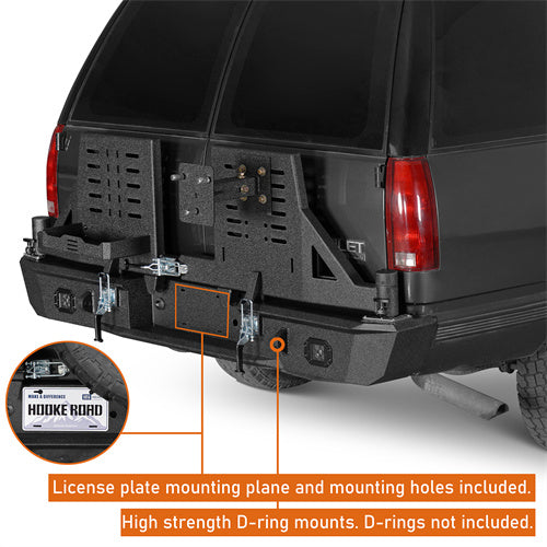 Load image into Gallery viewer, Hooke Road Rear Bumper with Tire Rack for 1992-1999 Chevy Suburban Tahoe GMC Yukon b7232abs 9