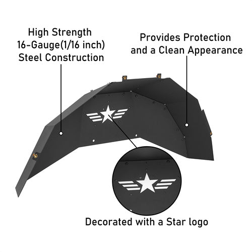 Load image into Gallery viewer, Hooke Road Jeep Rear Fender Liners Replacement for 2018-2024 Jeep Wrangler JL b3040s 8