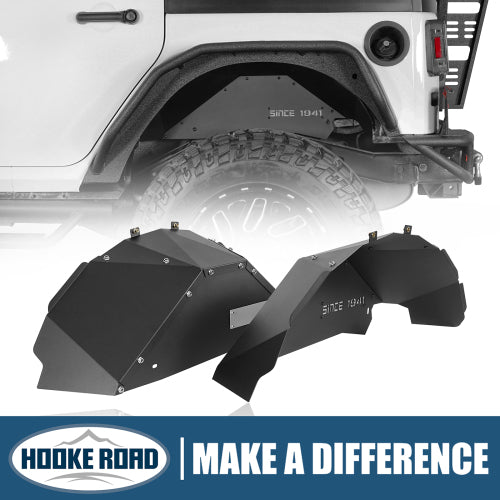 Load image into Gallery viewer, Hooke Road Jeep Wrangler JK Aluminum Rear Inner Fender Liners for 2007-2018 Jeep Wrangler JK b2114s 1