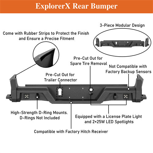 Load image into Gallery viewer, Hooke Road Replacement Rear Bumper with Bedside Slider Steps for 2015-2022 Chevy Colorado & GMC Canyon, Excluding ZR2 Models b9108s 13