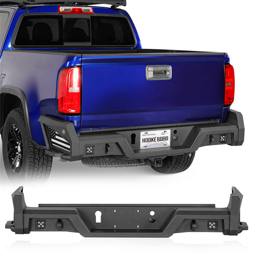 Hooke Road Replacement Rear Bumper with Bedside Slider Steps for 2015-2022 Chevy Colorado & GMC Canyon, Excluding ZR2 Models b9108s 1