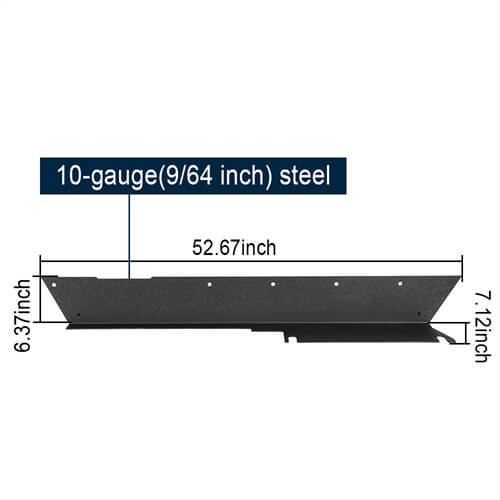 Load image into Gallery viewer, HookeRoad Jeep TJ Textured Steel Rock Slider Rock Guard Body Armor for 1997-2006 Jeep Wrangler TJ b1021 10