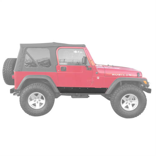 Load image into Gallery viewer, HookeRoad Jeep TJ Textured Steel Rock Slider Rock Guard Body Armor for 1997-2006 Jeep Wrangler TJ b1021 8