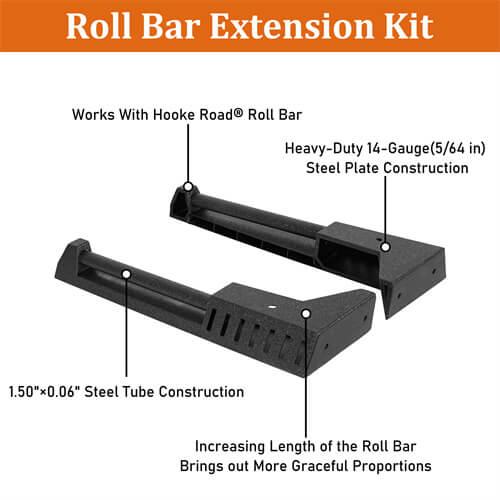 Load image into Gallery viewer, Pickup Trucks Roll Bar Extension Kit 4x4 Truck Parts - Hooke Road b9912s 10
