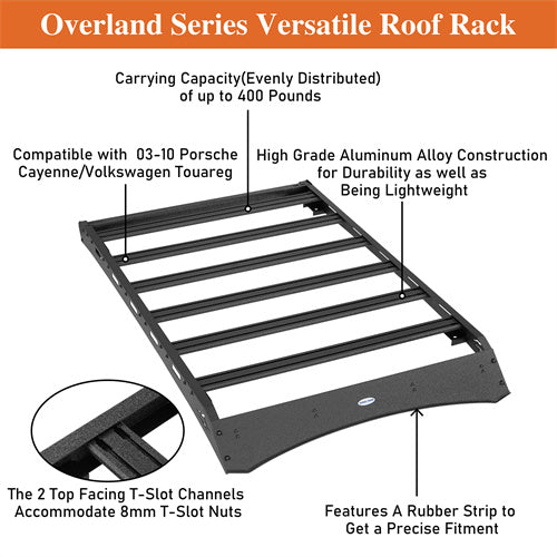 Load image into Gallery viewer, Hooke Road Roof Rack Rooftop Cargo Carrier for 2003-2010 Porsche Cayenne & Volkswagen Touareg b7200s 13